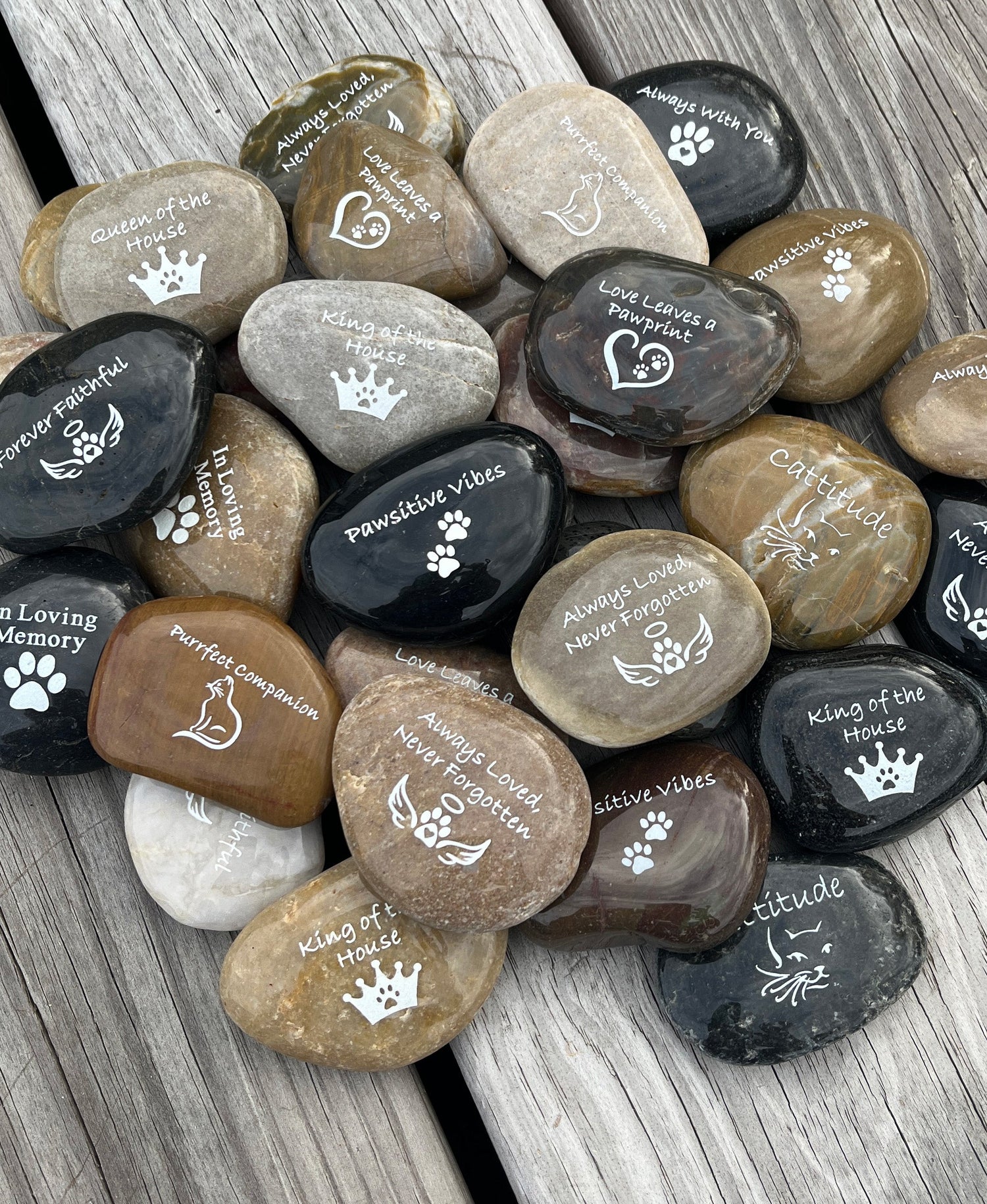 Pet Memento Engraved River Rocks
