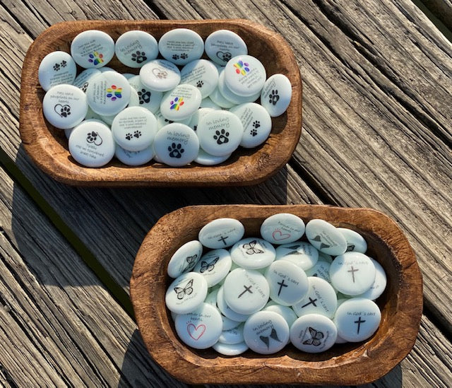 Imprinted Glass Word Stones