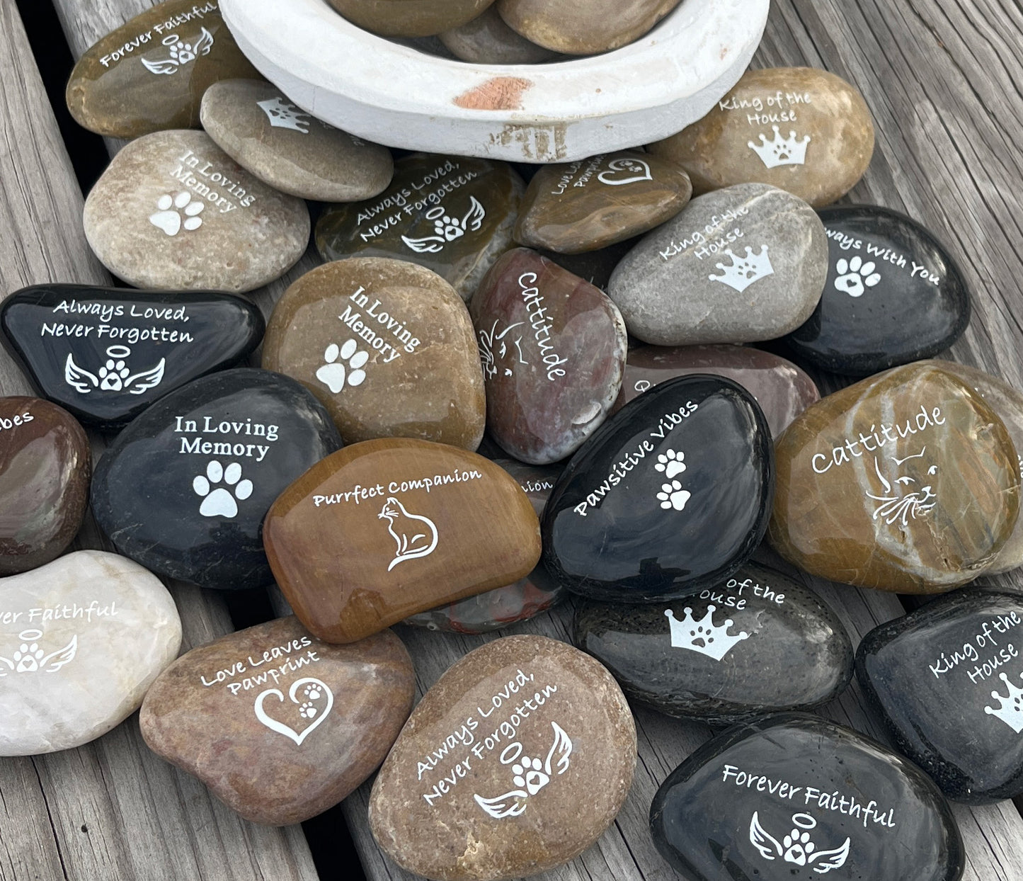 Pet Memento River Rock Display Packages