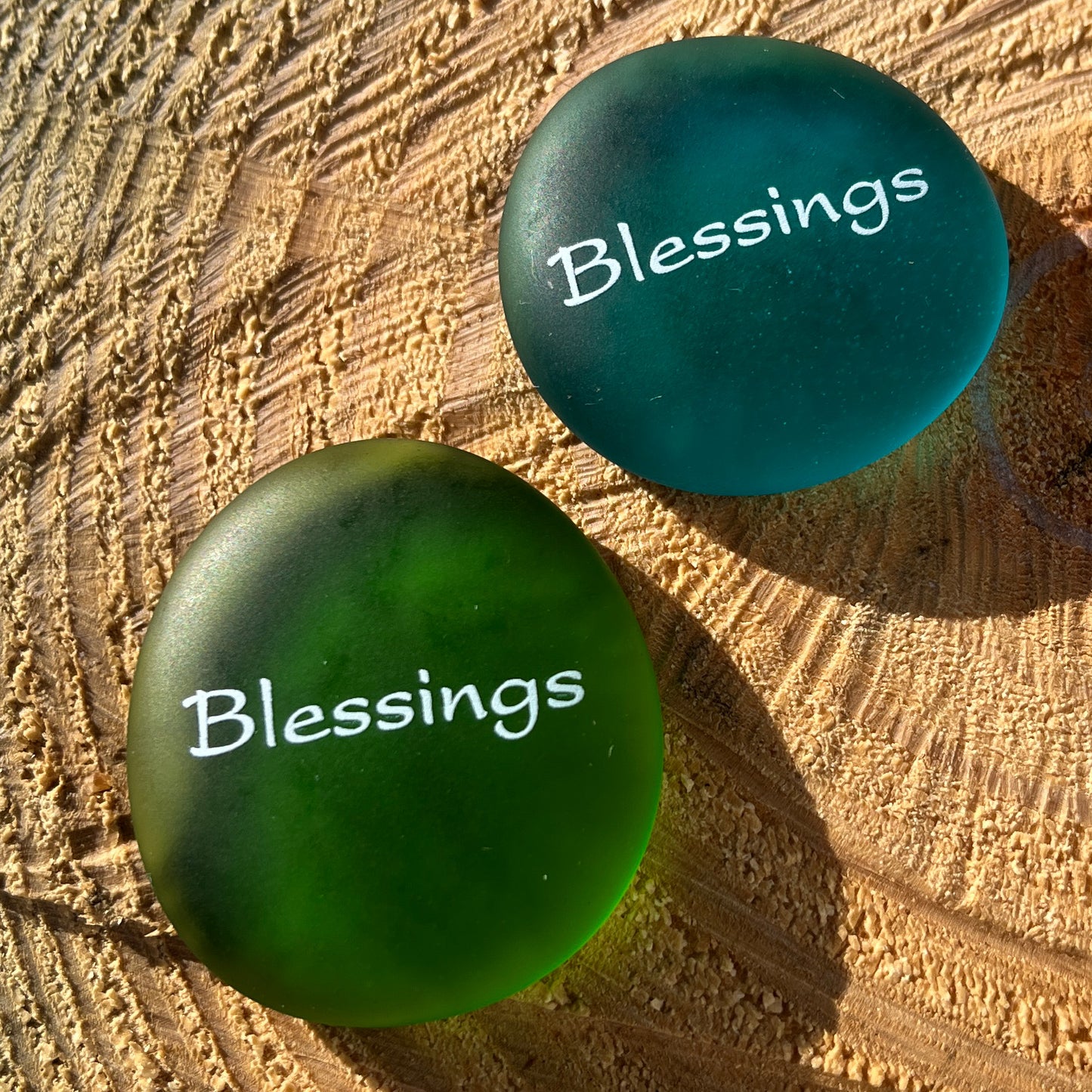 Sea Glass - Imprinted Glass Word Stones - Display Packages
