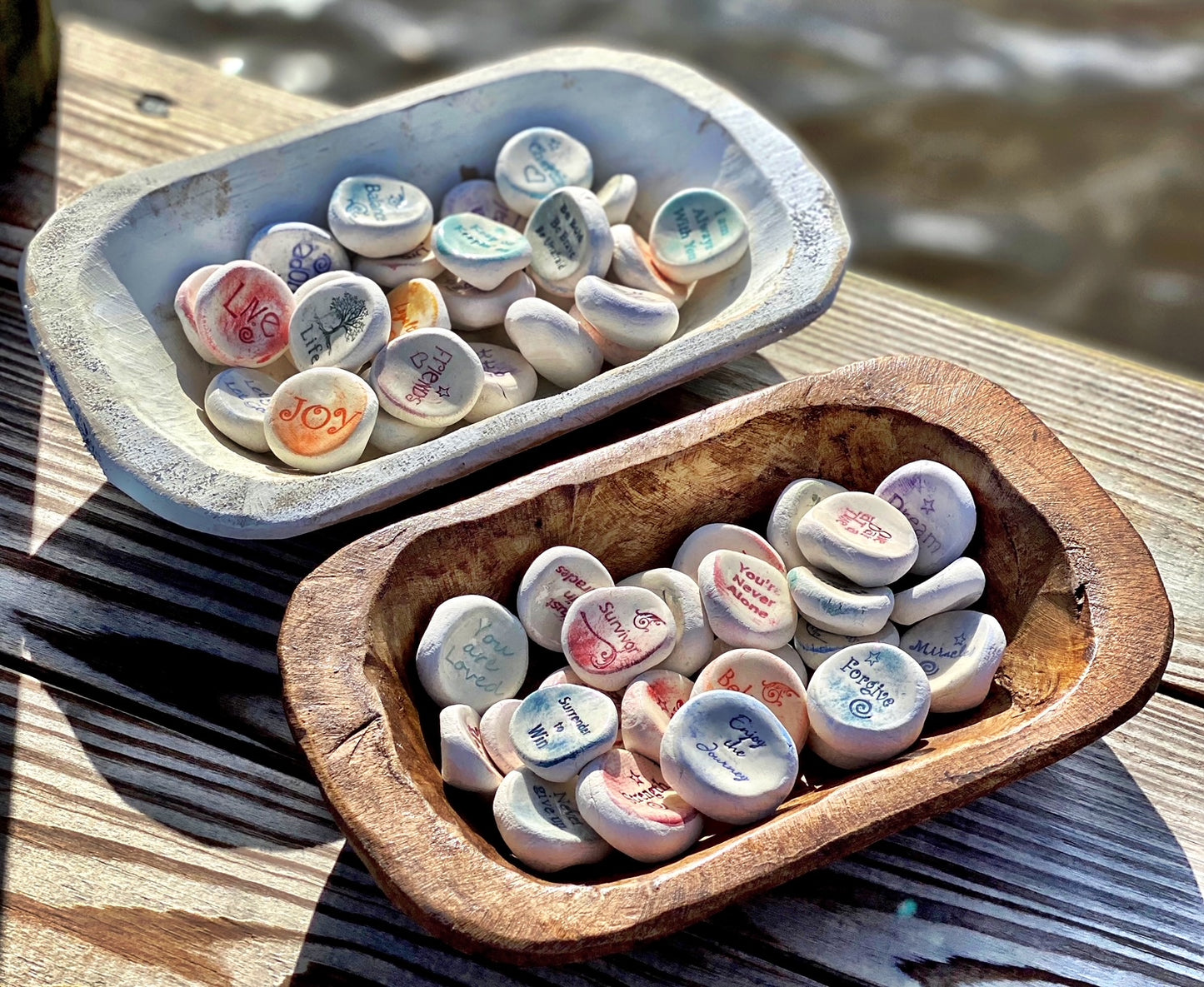 Ceramic Word Stones Package - Dough Bowl Display