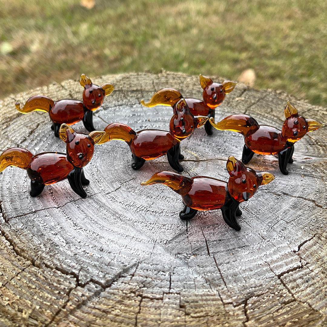 Glass Figurine Sitter Collectible - FOX