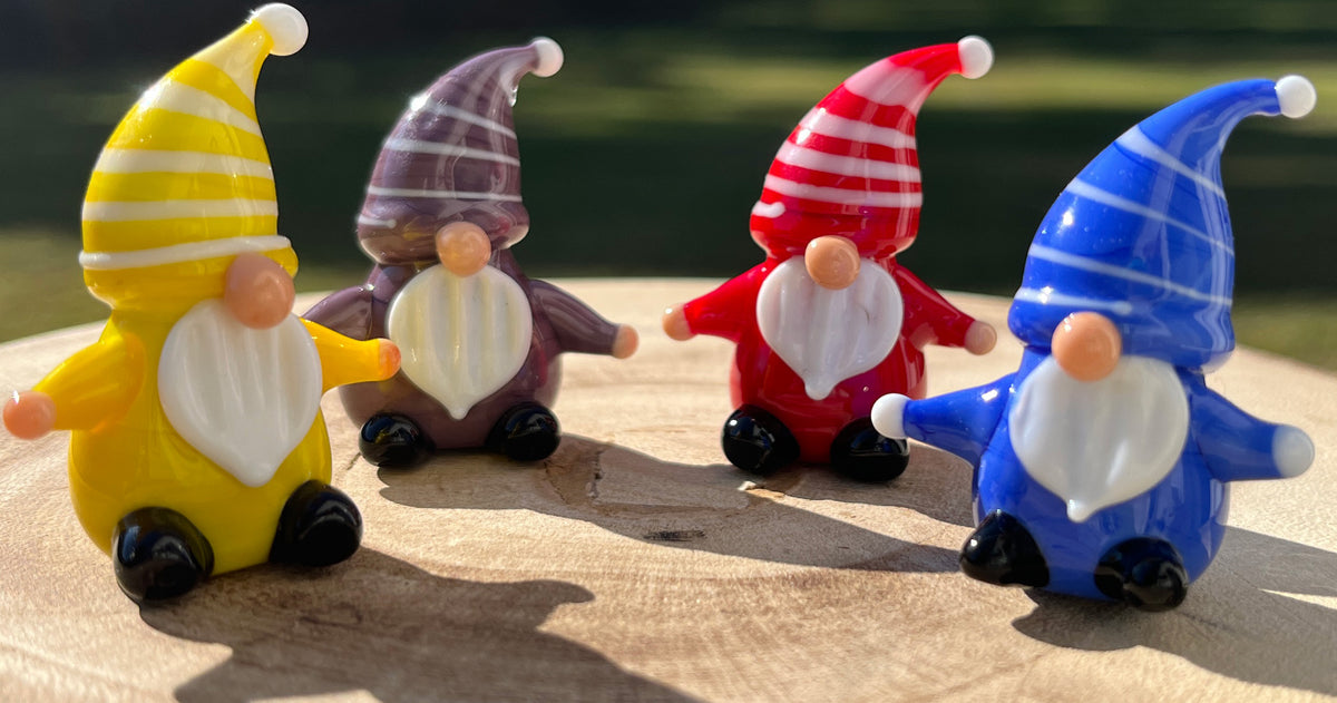 Glass Figurine Sitter Collectible - GNOME