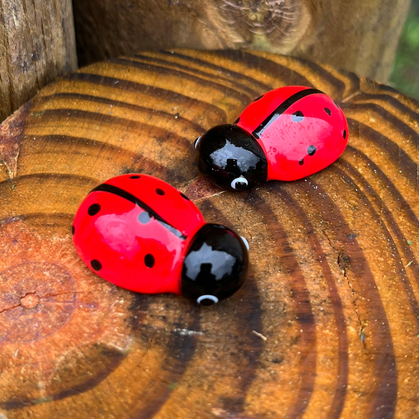 Glass Figurine Sitter Collectible - LADYBUG