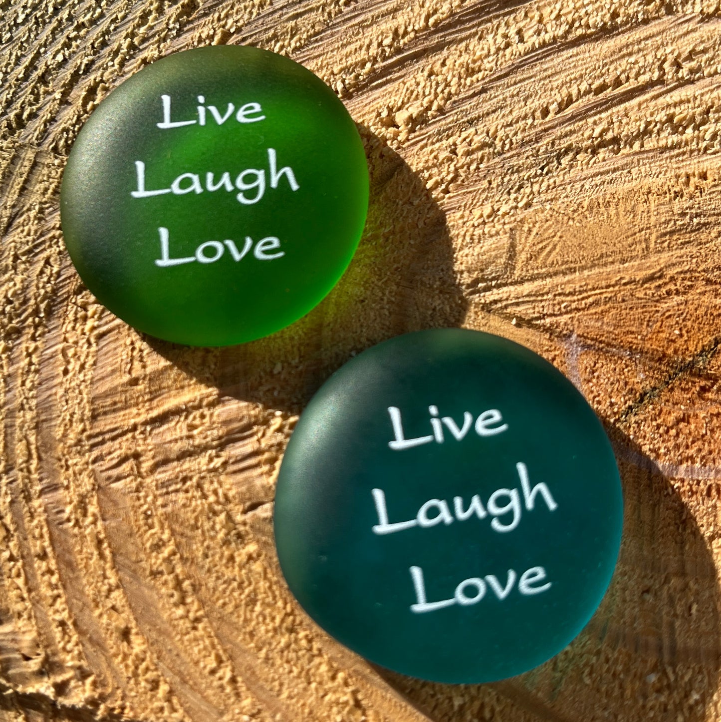 Sea Glass - Imprinted Glass Word Stones - Display Packages