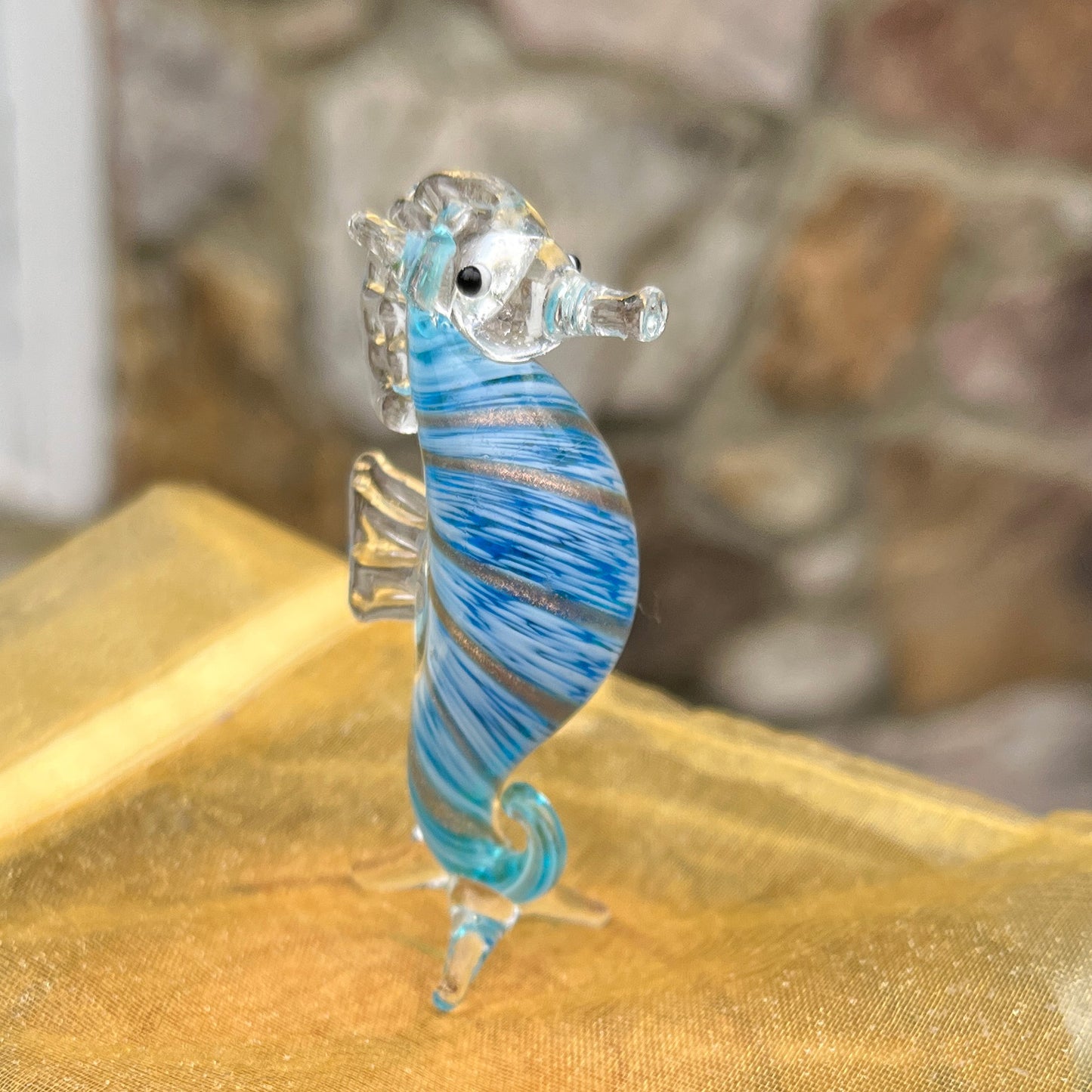 Glass Figurine Sitter Collectible - SEAHORSE