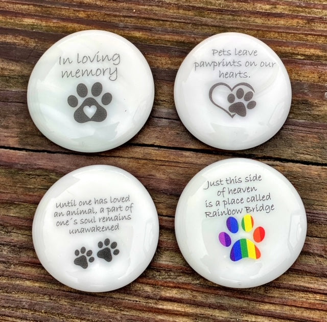 Imprinted Glass Pet Grief Stones - Display Package