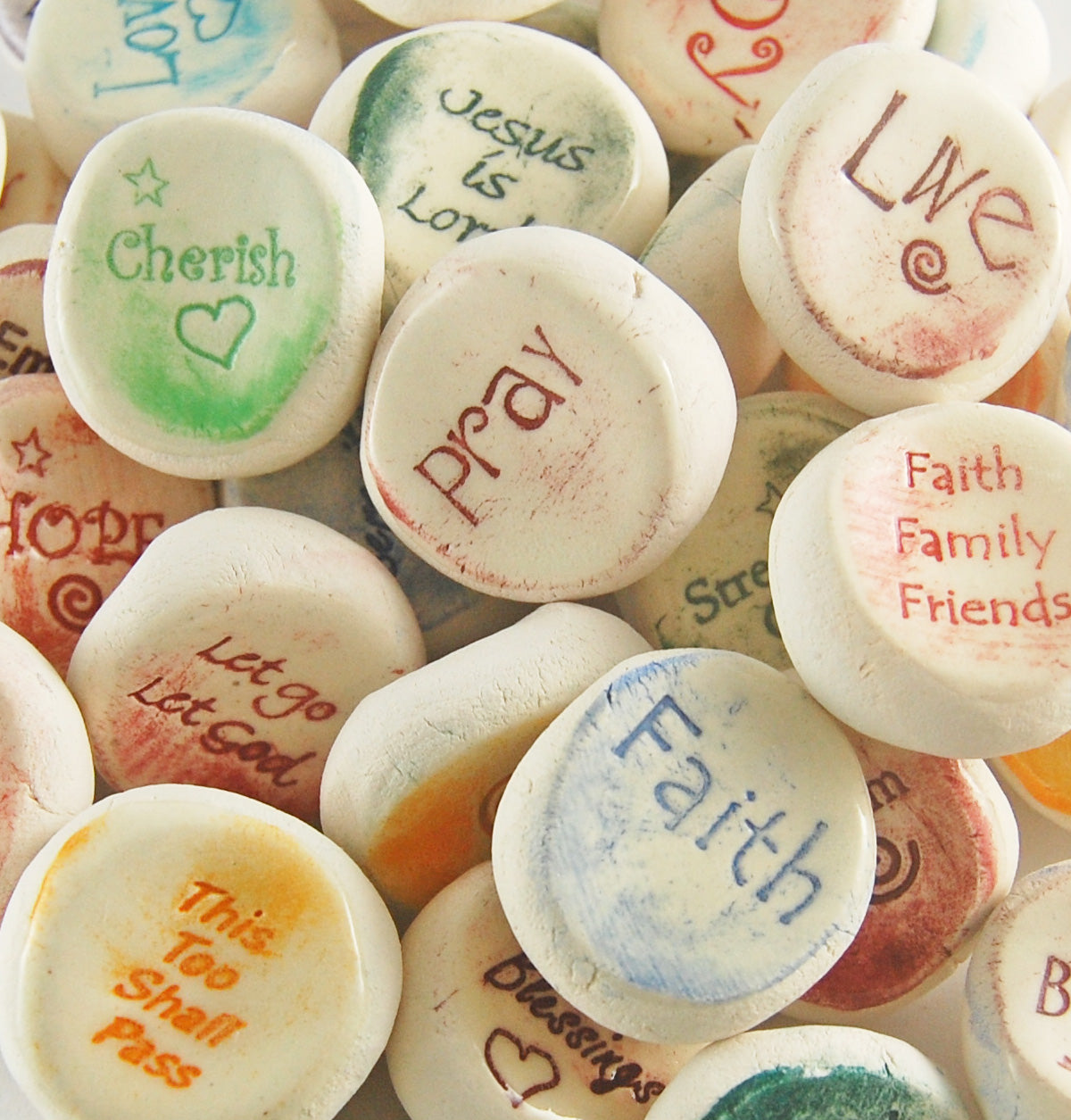 Ceramic Word Stones Package - Dough Bowl Display