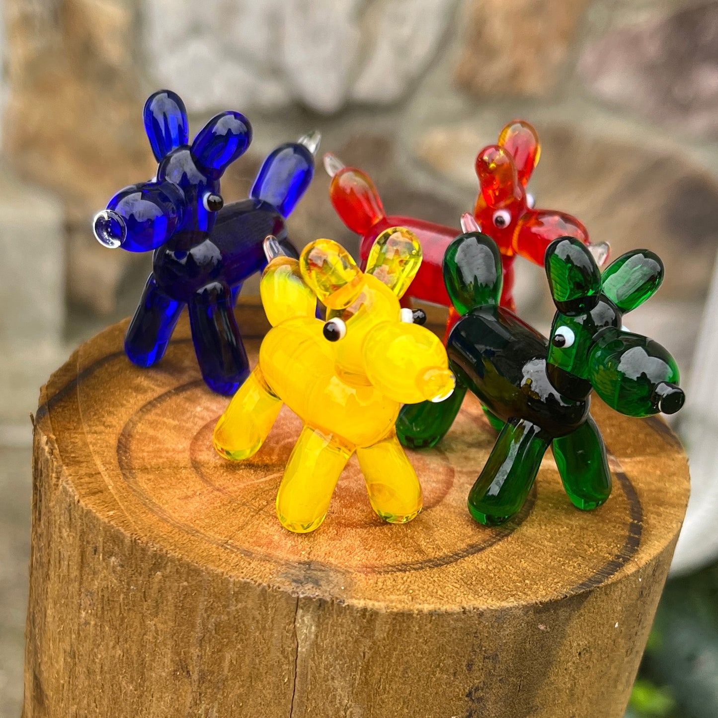 Glass Figurine Sitter Collectible - BALLOON DOG