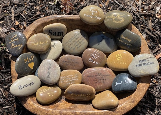 Engraved River Rocks - CUSTOM DESIGNS