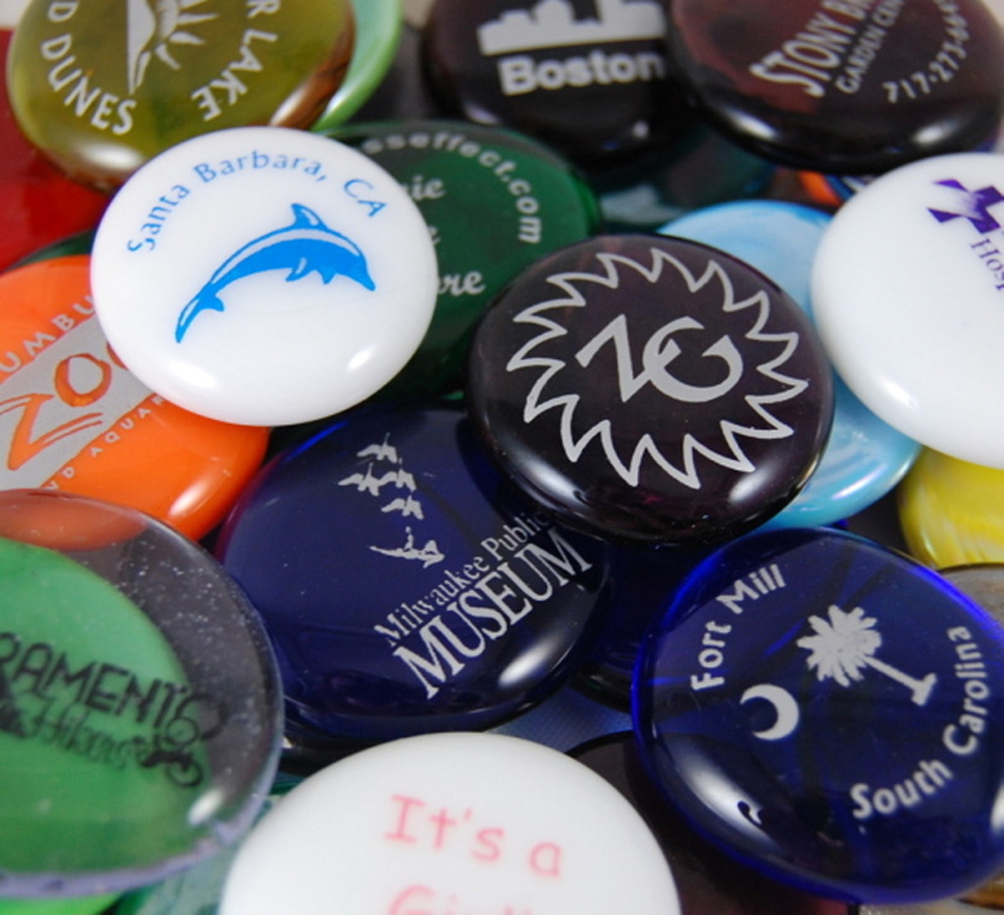 Imprinted Glass Stones - CUSTOM WORDS