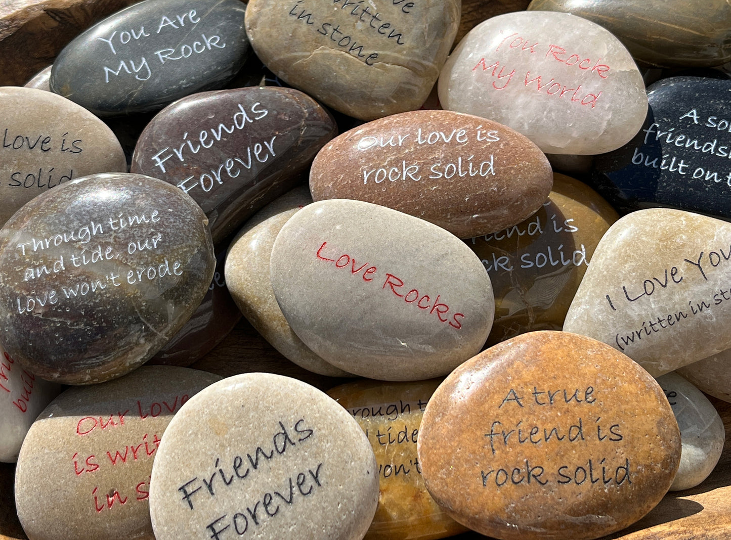 Love & Friendship River Rocks - Bulk Quantity & Bowl Displays
