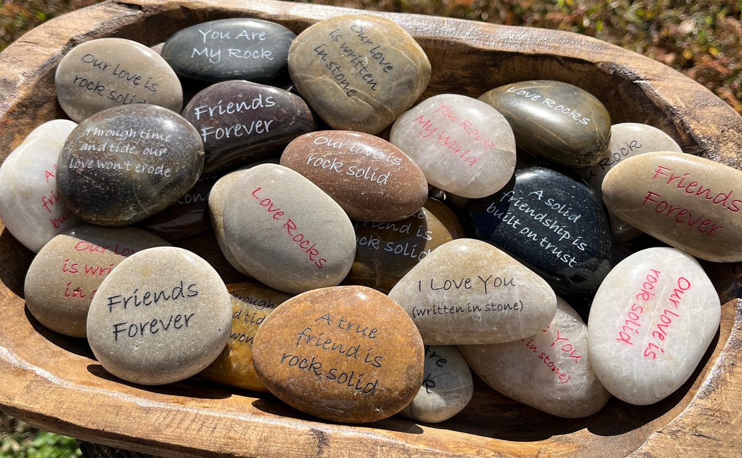 Love & Friendship River Rocks - Bulk Quantity & Bowl Displays