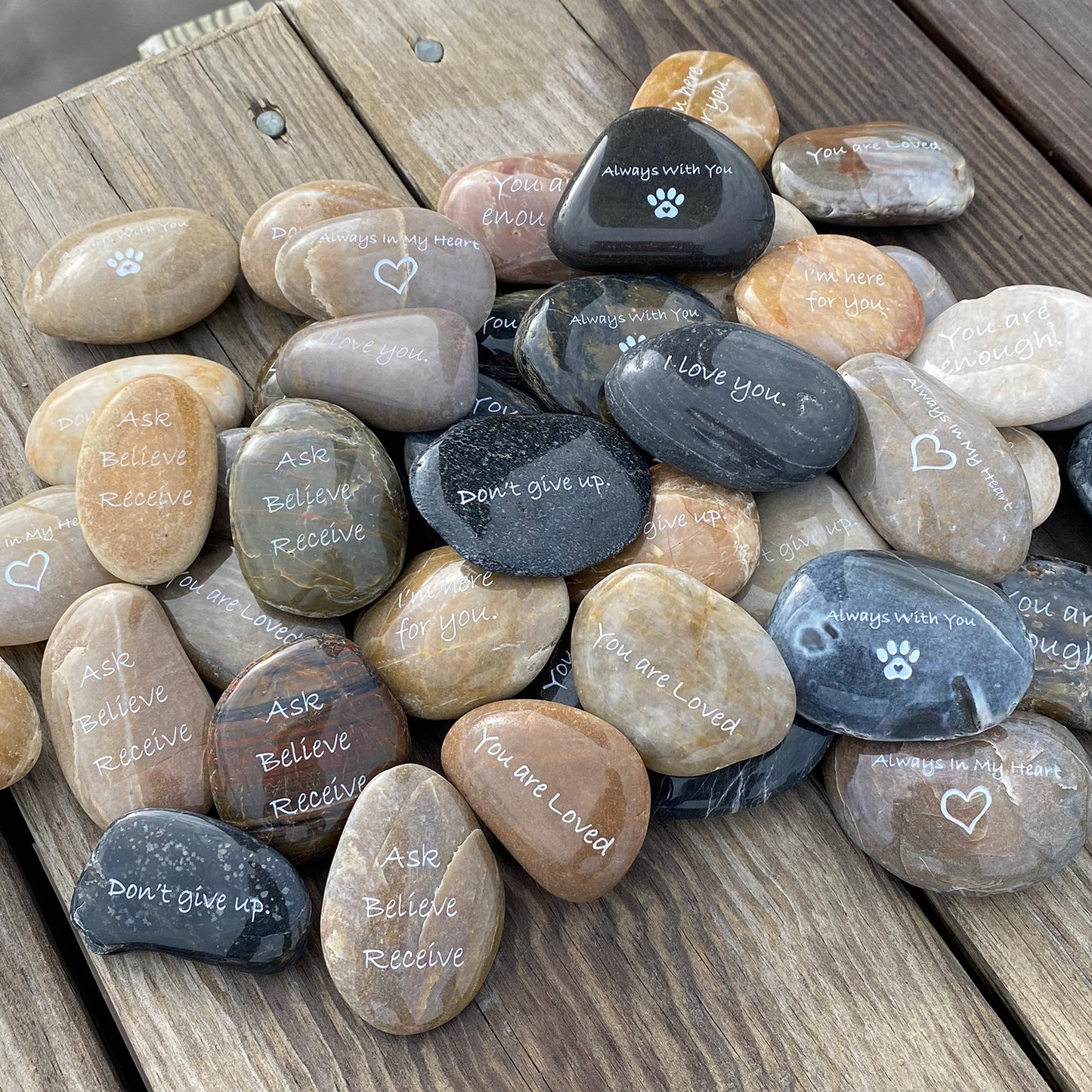 Engraved River Rocks - Inspirational