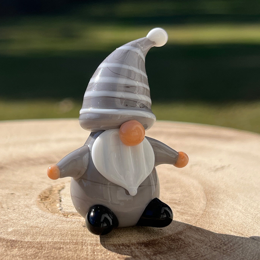 Glass Figurine Sitter Collectible - GNOME