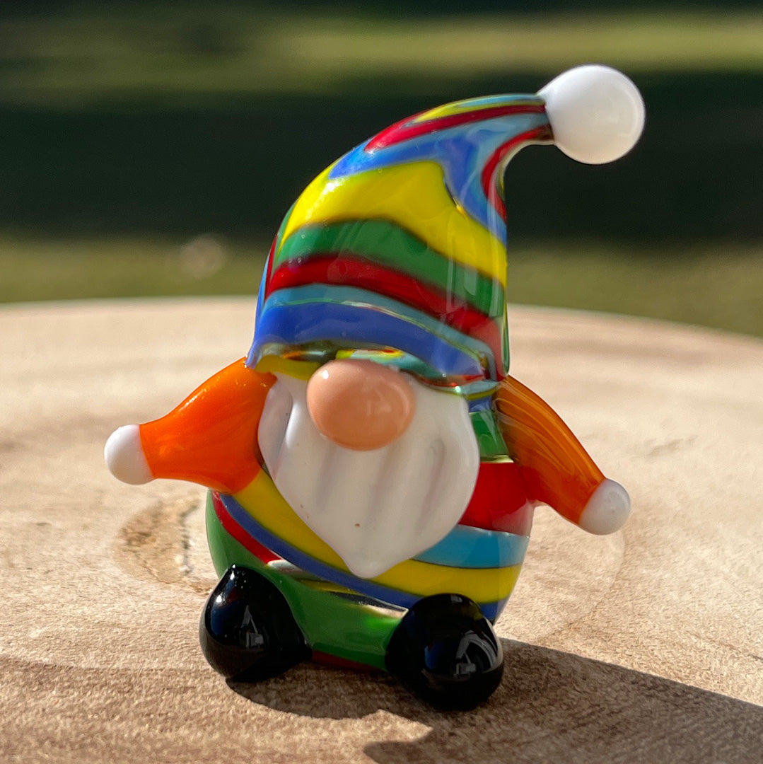 Glass Figurine Sitter Collectible - GNOME