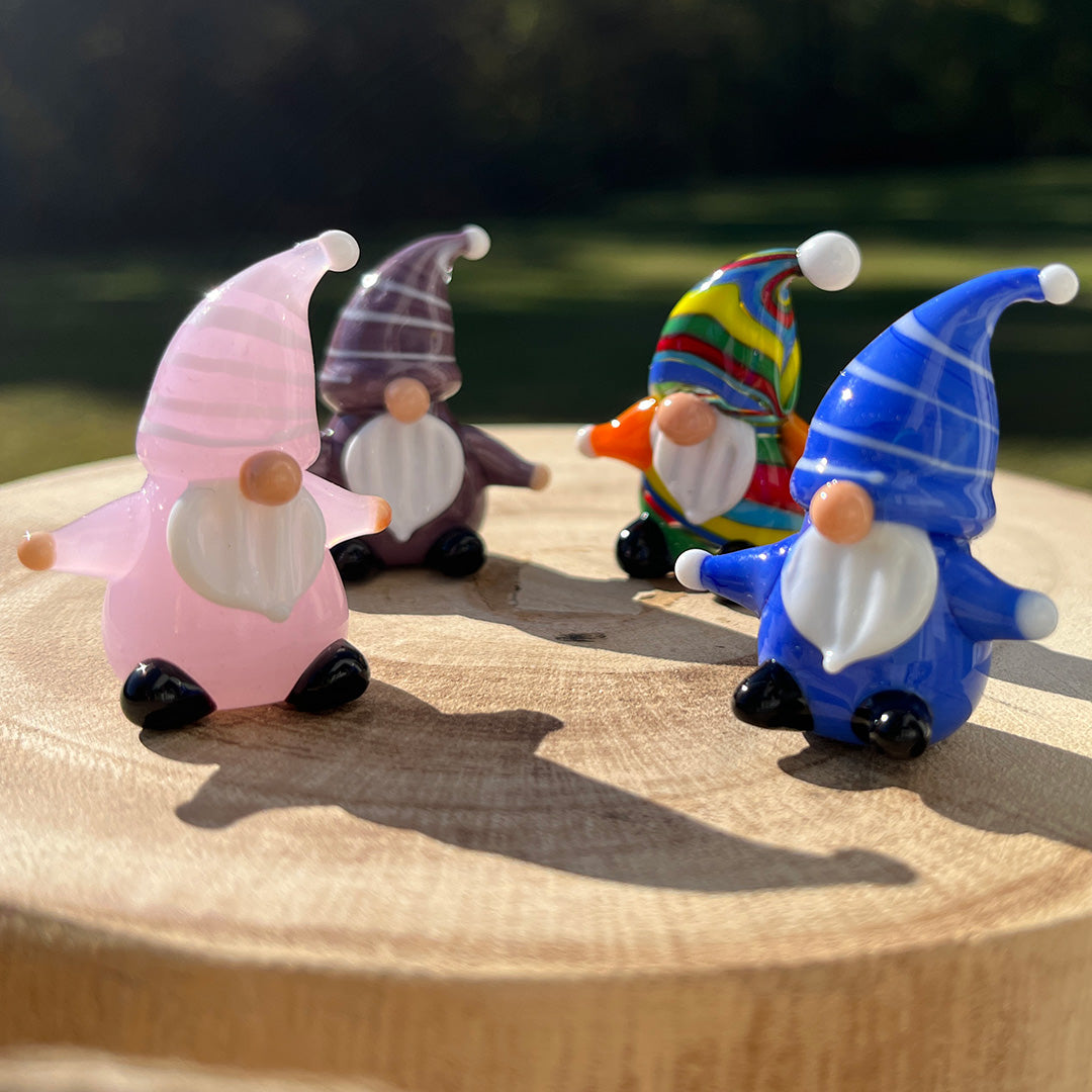 Glass Figurine Sitter Collectible - GNOME