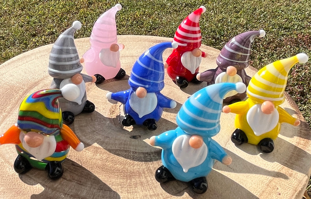 Glass Figurine Sitter Collectible - GNOME