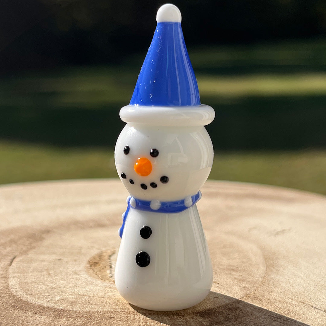 Glass Figurine Sitter Collectible - SNOWMAN