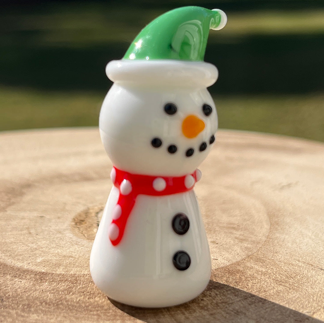 Glass Figurine Sitter Collectible - SNOWMAN