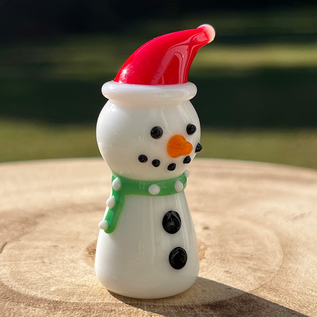 Glass Figurine Sitter Collectible - SNOWMAN