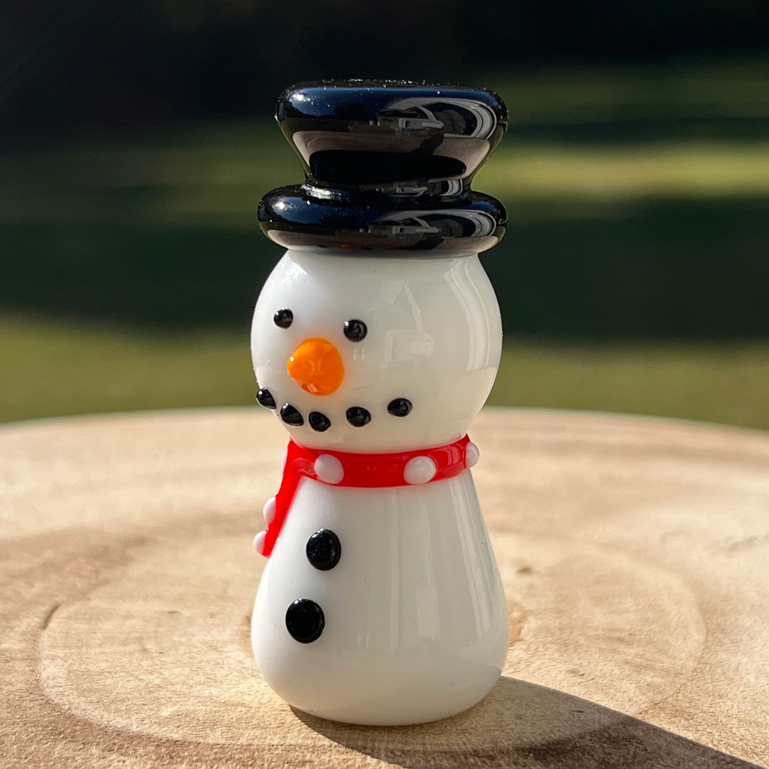 Glass Figurine Sitter Collectible - SNOWMAN