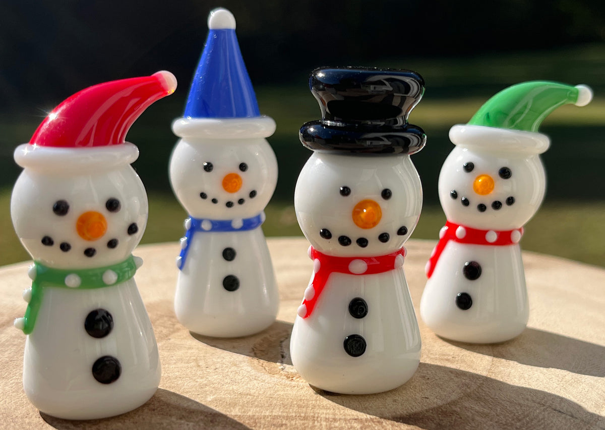 Glass Figurine Sitter Collectible - SNOWMAN