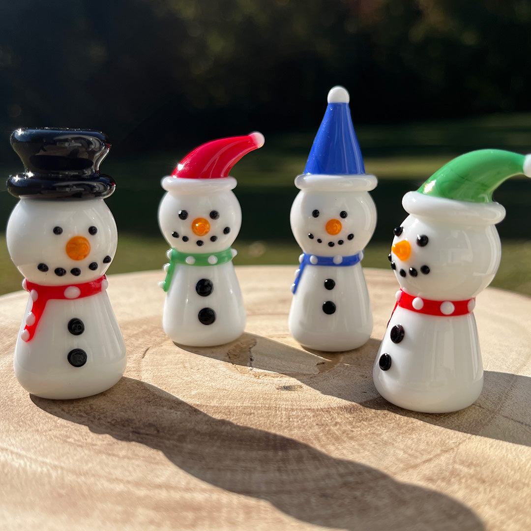 Glass Figurine Sitter Collectible - SNOWMAN