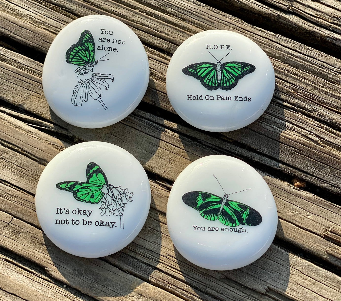 Imprinted Glass Stones - Suicide Prevention