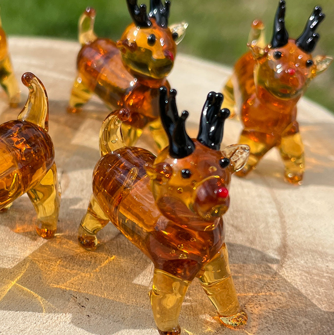 Glass Figurine Sitter Collectible - DEER