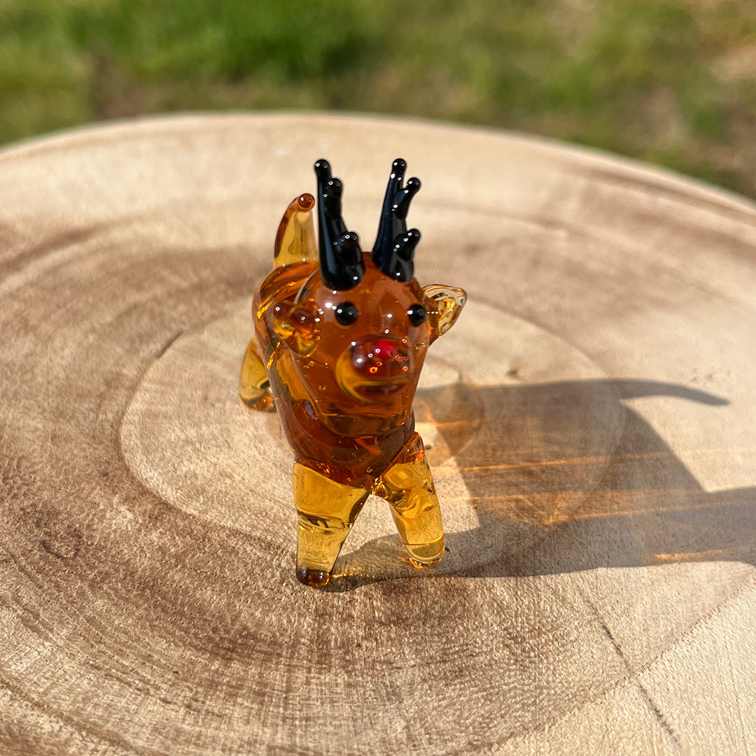 Glass Figurine Sitter Collectible - DEER
