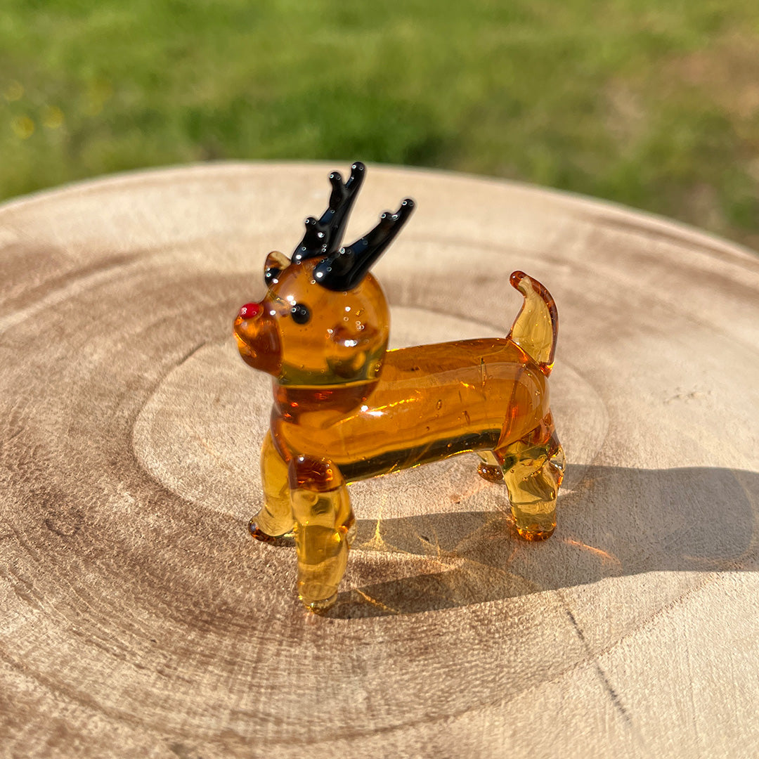 Glass Figurine Sitter Collectible - DEER